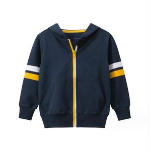 Bahar sonbahar çocukları rahat paltolar çocuklar uzun kollu ceketler erkekler fermuarlı hoodies çocuk kapşonlu ceket çocuk dış giysiler 2-8 yıl