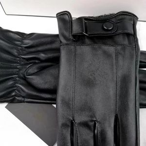 ミトンの女性革の手袋ミトングローブ暖かいサイクリングドライビングファッション女性冬の温かい黒い屋外革の手袋