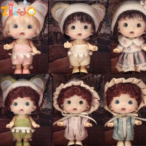 Bambole BJD per ragazze 10 cm OB11 Mini bambola 3D blu occhi verdi Kawaii tascabile giocattoli carino sorpresa viso vestiti giocattolo regalo di compleanno 231011