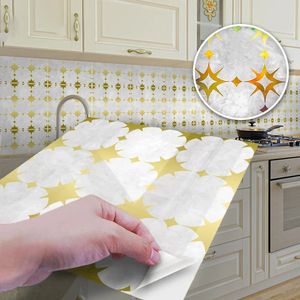 Adesivi murali 20X20 cm Stella dorata Mosaico Adesivo per piastrelle Impermeabile fai da te per Bagno Cucina Camper Decor 231010