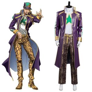 Anime jojos aventura bizarra pedra oceano kujo jotaro cosplay traje