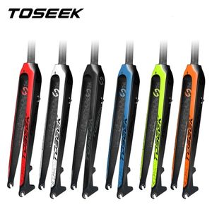 Cykelgafflar Toseek Mountain Carbon Fork 29 Straight Tube 560G Hard Mtb Front för cykel 26er 27.5er 29er 231010