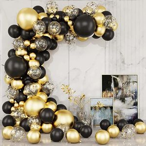 Other Event Party Supplies Black Gold Balloon Garland Arch Kit Confetti Latex Baloon Graduation Happy 30th 40th Birthday Balloons Decor Baby Shower Favor 231011