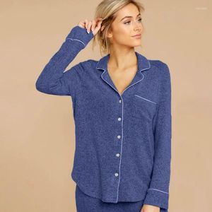 Abbigliamento per la casa Abbigliamento da casa Indumenti da notte morbidi per le donne Pigiama lavorato a maglia Set Camicia a due pezziPantaloncini Indumenti da notte casual 2023 Lingerie intima