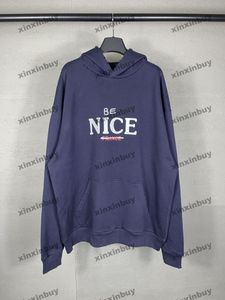 xinxinbuy erkekler tasarımcı kapşonlu sweatshirt paris güzel mektup basılı kadınlar siyah gri sarı beyaz xs-3xl