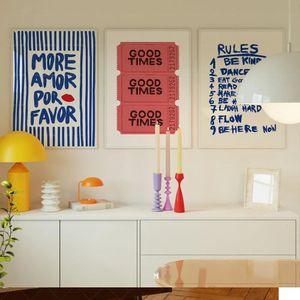 Paintings Maximalist Sunshine More Amor Por Favor Eclectic Yellow Love Quote Wall Art Canvas Painting Poster For Living Room Home Decor 231011