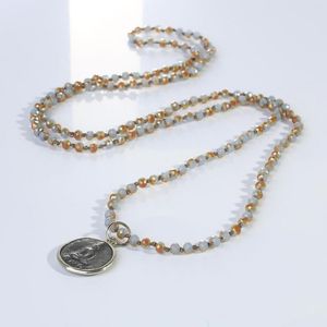 Pendant Necklaces KELITCH Yoga Buddha Y-Shaped Natural Stone Beaded Statement Bracelets Mala Jewelry