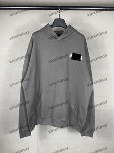 xinxinbuy män designer hoodie tröja paris brev havsvåg broderi kvinnor svart grå gul vit xs-2xl