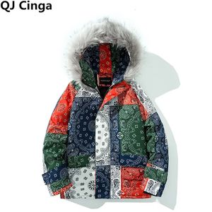 Herrjackor retro stil tryckt huva parkas män vinter ärmlös kappa väst plus storlek 4xl bekväm varm stativ krage waistcoat överrock 231010