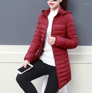 Frauen Trenchcoats 2023 Baumwolle Große Größe Medium Outwear Winter Koreanische Dünne Weibliche Revers Tops Büro Warme Mantel 4xl 5xl Mantel