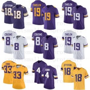 Justin Jefferson Football Jersey Custom Młodzież Addison Dalvin Cook Harrison Smith Kirk Cousins ​​Danielle Hunter Randy Moss Lewis Cine Hockenson Patrick Peterson