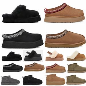 Tasman Tazz Australia Сапоги uggz Каштановый Дизайнерские меховые ботинки из овчины для женщин Ультра мини-платформа Скользящие зимние ботинки Зимние тапочки Дискетная обувь