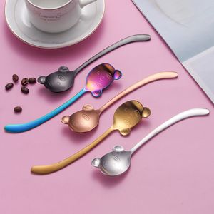 Stainless Steel Coffee Spoons Dessert Ice Cream Scoops Panda Tea Spoon Christmas Gifts Kitchen Tools Flatware Tableware