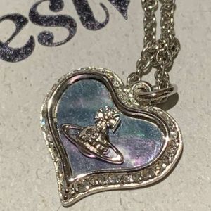 VivianeネックレスデザイナーViviennes Westwoods Luxury Hip Hip Jewlery Blue Pink Love Necklace Pink Fritillaria Pendant Cheam