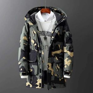 Piumino da uomo Parka mimetico Piumino da uomo in cotone caldo spesso Parka con cappuccio Impermeabile Moda Casual Capispalla maschile Parka Cappotti Plus Size 3XL J231010