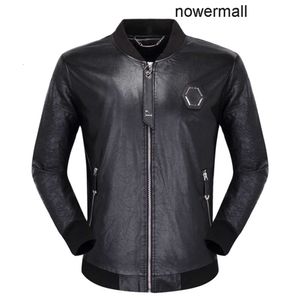 Para Plein Philipps PP Estilo Europeu Preto Marca Crânios Homens Pu Jaqueta Marca Luxo Homens Outerwear Casacos Preto Pu Couro Slim Jaqueta Homens 211110 7O5A