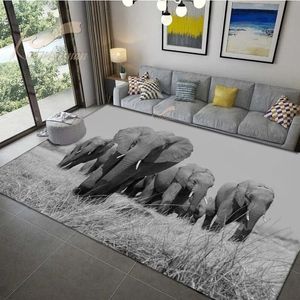 Carpet Grassland animals Carpets for Living Room Black Lion Tiger Large Area Rug Dog Horse Doormat Bathmat Flannel Mat 231010