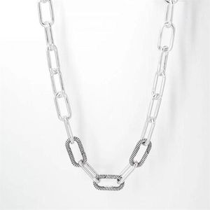 Цепочки из стерлингового серебра 925 пробы, ожерелье Me Link, змеиная цепочка с узором, круглая застежка, подходят для женщин, подвеска из бисера, подарок на вечеринку, модные ювелирные изделия251t