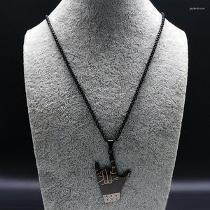 Collane con ciondolo Gesto Ti amo Uomo in acciaio inossidabile Jewerly Colore nero Gioielli con ciondoli Hip-Hop Collier Homme N17938