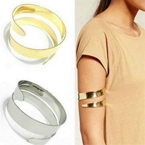 2018 sommaren ny justerbar manschettarmband armband kvinnor guld färg överarm manschett armband armband punk smycken302o