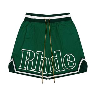 メンズショーツRhude Mens Shorts Designershort Men Short Summer High-Quality Mens Beach Sweatable Waterproof and Sweat Absing Absing ClothingHJ1