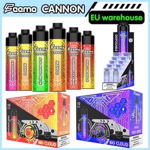 工場のオリジナルベープボックスアイテムEU倉庫Feemo Cannon使い捨て蒸気タイプCケーブル充電付きの大きな雲850mAhベイプバッテリー高品質