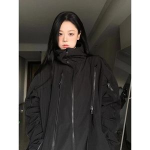 Giacche da donna Deeptown Harajuku Giacca nera Donna Impermeabile Y2k Streetwear Giacca a vento Coreano Autunno Abbigliamento Vintage Anorak Oversize Outdoor 231011