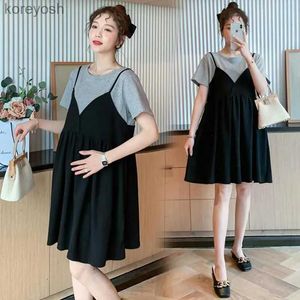 Maternity Dresses Summer Maternity Dresses Pregnant Women Camisole Dress Pregnancy Solid Color Loose Knee A Skirt Female Girls Casual ClothesL231012