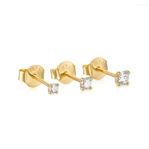 Saplama Küpe 3pcs/Set Bling Moissanit Elmas Küpe Kadınlar için 925 STERLING Gümüş Kulak Kemik Köpeği Piercing Yahudi