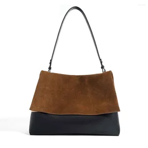 Kvällspåsar Ms Retro Style Leather Women's Bag Matt Cowhide Shoulder Luxury Diagonal Autumn Daily Handbag Casual Tote 2023