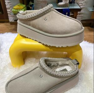 Kadın tazz terlikler Tasman kürk slaytlar klasik hardal tohumu ultra mini platform bot slip-on les petites süet yün karışımı kış tasarımcı patik boyutu 35-44