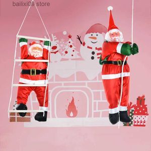 Decorazioni natalizie 90 cm Scala di corda da arrampicata Babbo Natale Ciondolo natalizio Appeso bambola Albero ornamento Decorazioni per la casa all'aperto T231012