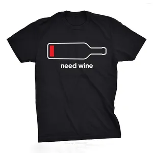 Magliette da uomo Magliette Uomo Bisogno di vino Maglietta Divertente bere Telefono Batteria Maglietta per ragazzi T-shirt Manica corta