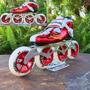 Inline Roller Skates Carbon Fibre Speed Adult Youth Professional Race 3 Wheels 4 Road Skate Size 2847 231012