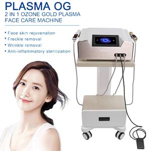 Máquina de beleza de plasma 2 em 1, ozônio, ouro, endurecimento da pele, cuidados faciais, melhora a elasticidade do colágeno, centro de massagem de esterilização antiinflamatória