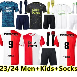 2023 2024 Feyenoord Jahavnbakhsh piłka nożna Gimenez 23 24 mężczyzn Skarpetki dla dzieci Zestawy Trauner 4th Football Shirt Hartman Paixao Geertruida Timber Dilrosun mundurem