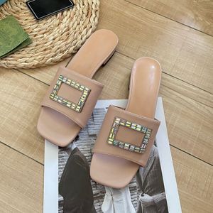 Designer-Slides, Damen-Hausschuhe, Luxus-Sandalen, Marken-Sandalen, echtes Leder, Flip-Flop-Flats, Slide-Freizeitschuhe, Sneakers, Stiefel der Marke W407 002