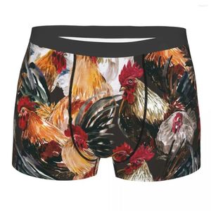 Underpants Men Chicken Cute Animal Plaid Underwear Funny Boxer Briefs Shorts Panties Male Soft