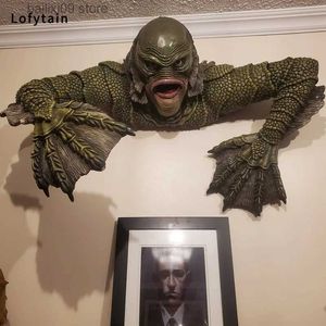 Decorative Objects Figurines Creature from the Black Lagoon Grave Figure Model Cosplay Lizard Man Monster Room Outdoors Decoration Halloween Kids Gifts Props