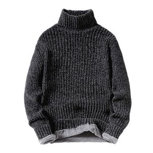 Män s tröjor vinterfleece turtleneck män mode smal passade tröjor mens solid färg casual manlig varma stickkläder 231012