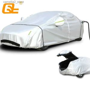 Car Covers All Weather Oxford cloth Car Covers for Tesla Model 3/Y with Ventilated Mesh Zipper Door Charge Port Opening Trunk Opening Q231012