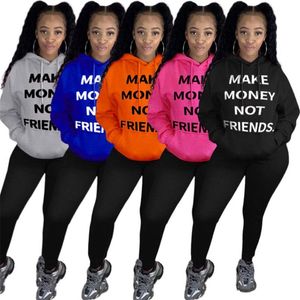 Make Money Not Friends Letter Top Plus Size Women Coat Sweatshirts Pullover Hoodie Sweater Jacket Winter Warm Tops Outwear Clothes2380