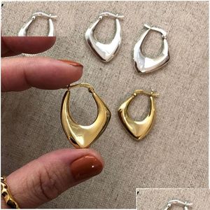 925 Sterling Sier Metal Irregar Hoop Earrings for Women Insinice Geometric Earring oorbellen wholesale S-e433 dhgarden otrgn