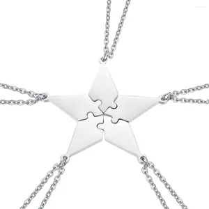 Pendant Necklaces 5 Pcs Neck Decoration Necklace Friends Metal Puzzles Jewelry Kits Heart-shaped