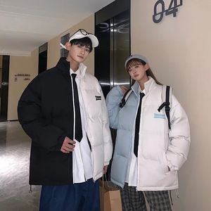 Homens Down Parkas Versma Japonês Harajuku Stitch Windbreaker Jaqueta de Inverno Casaco Homens Rock Streetwear Vintage Motocicleta Quente Roupas Jovens 231011