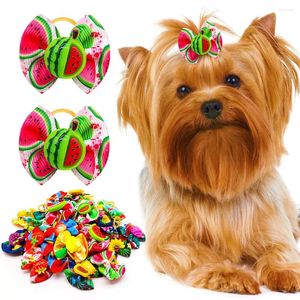 Dog Apparel 50/100pcs Pet Cute Grooming Bulk Hair Bow Summer Fruit Small Bows Rubber Accessories For Dogs Cats