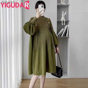 Maternity Dresses Korean Elegant vestidos de fotografia Maternity Dresses Causal Loosed Knitted Pregnancy Woman Clothes Fashion Autumn SuitsL231012