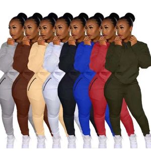 Kvinnor 2 stycken byxor Set Tracksuits Autumn Pickover Pullover Hoodies Sweatpants Suits Sweatsuits For Fall Clothes