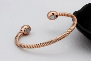 Bangle Vintage pure copper Magnetic bracelet bangle Solid Copper Healing Healthy Energy Power Twisted Chain for women 231012