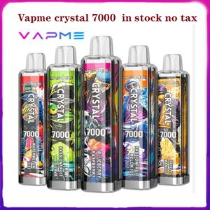 Orijinal Vapme Crystal 7000 Puflar Tek Kullanımlık Vape 14ml Önceden doldurulmuş 650mAh Pil RGB Mesh Bobin Vapeme Clear Buhar Kalemi